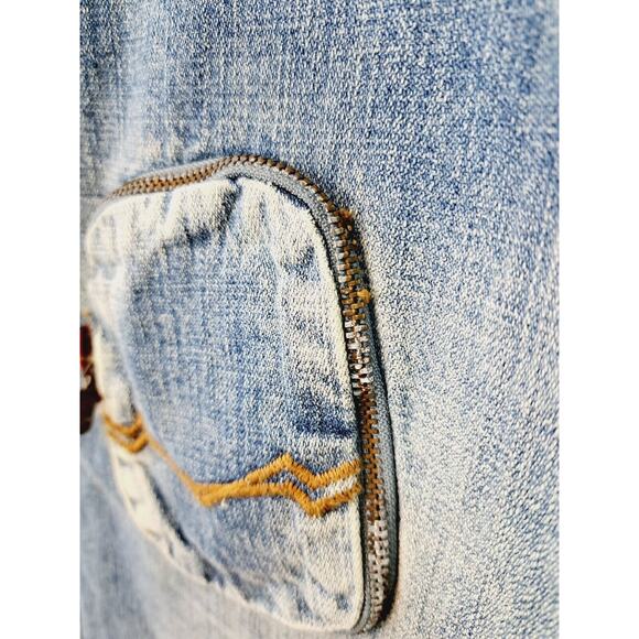 OMAVI NEW! DEADSTOCK! VINTAGE 90'S Delux Fit Med Wash Jeans Size 40 Blue BLK - Picture 3 of 9